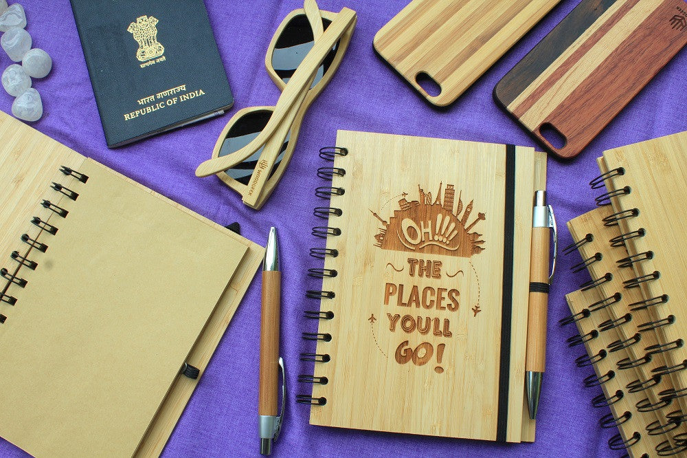 Oh! The places you'll go - Wood Travel & Adventure Journal - Woodgeek Store