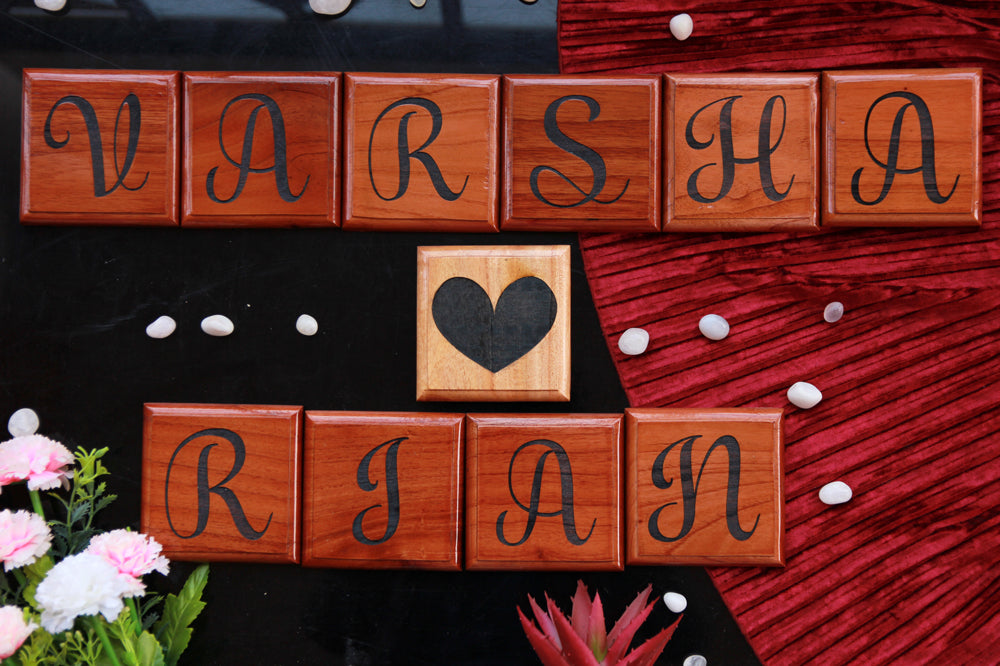 Wooden Crossword Blocks - Love Gifts For Him - Love Gifts For Her - Scrabble Art - Wall Decor - Custom Wood Engraving Gifts - Wooden Tiles - Wooden Crosswords - Personalized Gifts Online - The Wood Shop - Woodgeekstore - Woodgeekstore