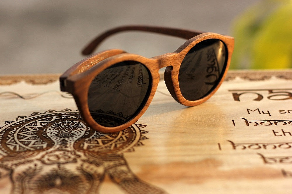 Polarized Wooden Sunglasses - Hipster Sunglasses - Round frame Sunglasses - Woodgeek Store