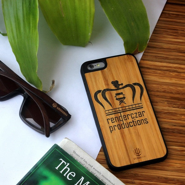 Personalised wooden iPhone case with company name & logo - Woodgeek Store