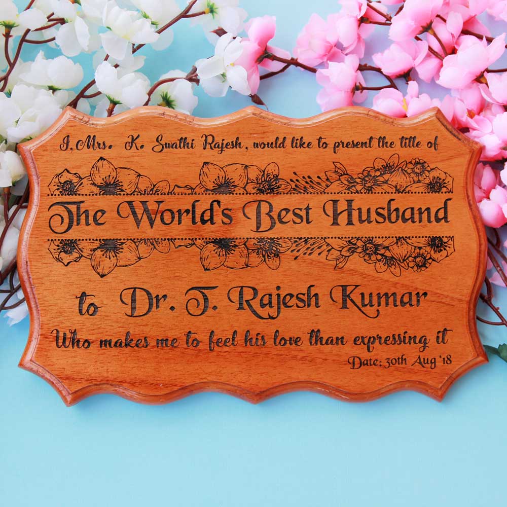 A Certificate of Love for the World's Best Husband - Wooden certificate  -  anniversary gifts - gifts for husbands - Valentine's day gift - birthday gift ideas for husband - engraved gifts - gifts for him - personalized wooden award - Award Certificate - customized wood plaques - WoodGeek Store