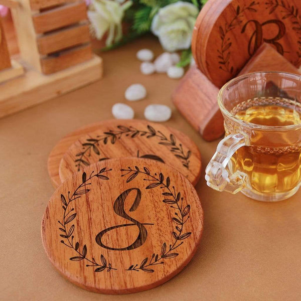 drink coasters with initials