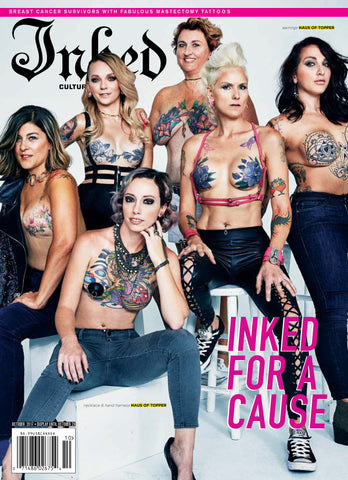 Inked magazine featuring Haus of Topper gun metal jewelry in the Inked for a cause story
