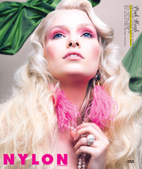 Haus of Topper Pink Feather earrings in Nylon Magazine 