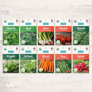 Organic Beginner’s Garden, 10 Variety Pack - Seed Packet Bundle