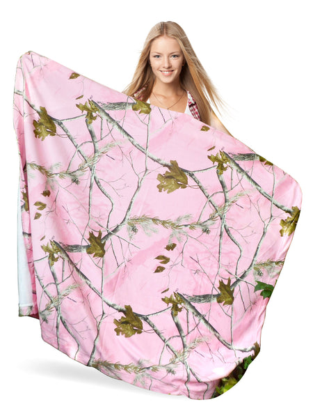 Realtree Fleece Throw Blanket Ruffle Light Made in USA ...