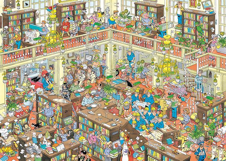aantal Weggegooid wasserette The Library - Jan van Haasteren 1000 Piece Jigsaw Puzzle – All Jigsaw  Puzzles