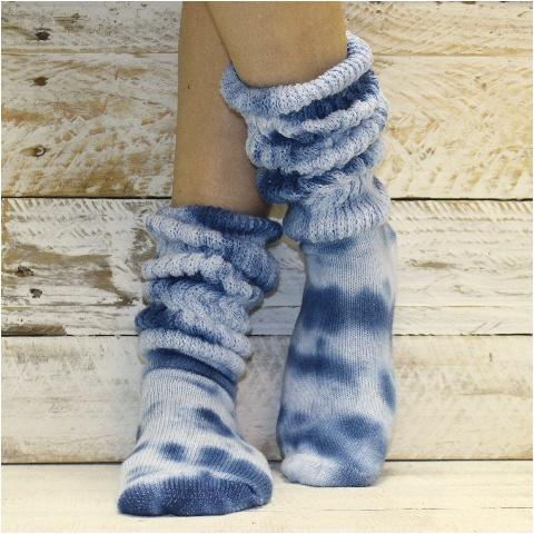 Socks tie dyed indigo blue fashion