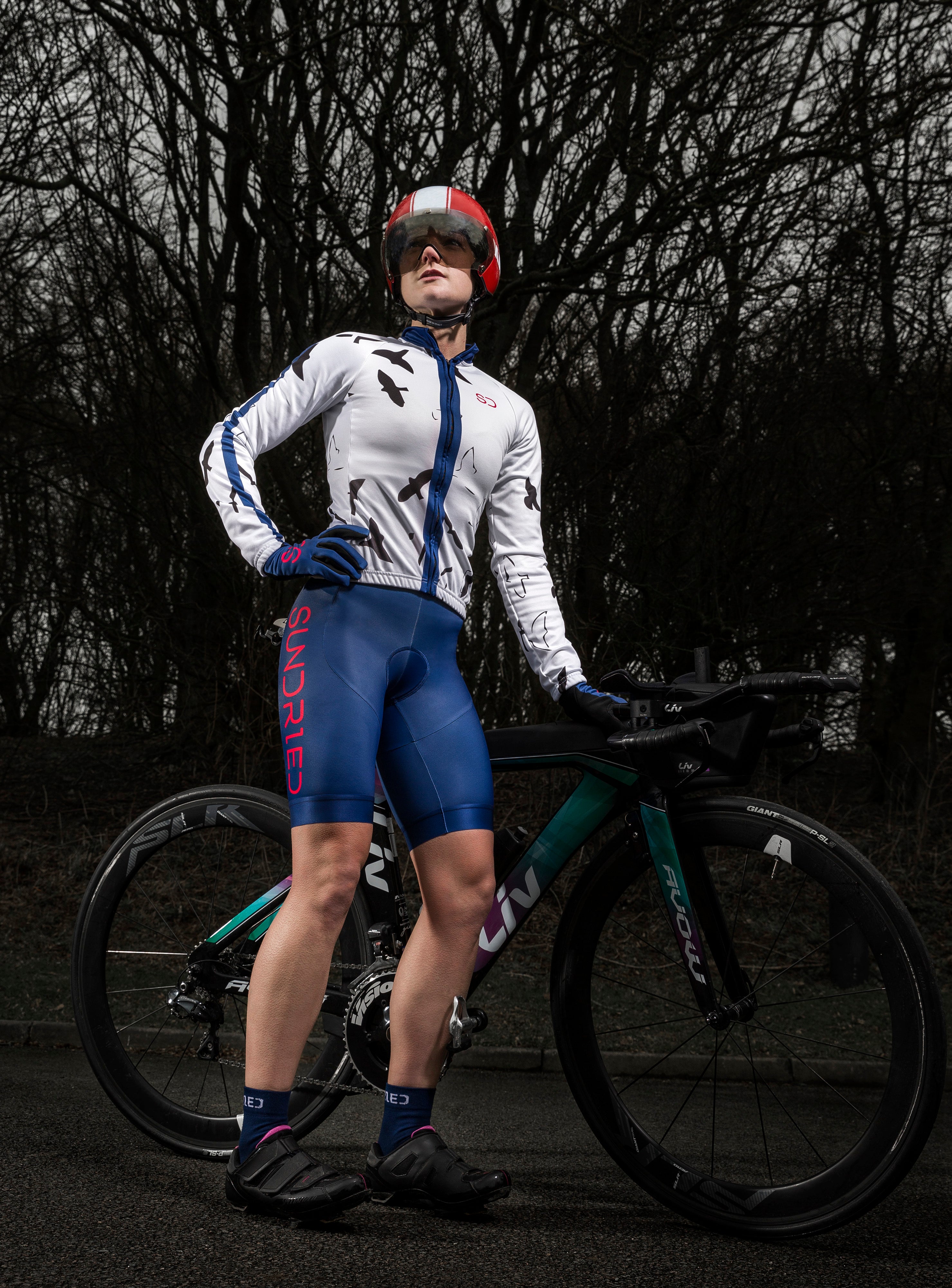 Female Athlete Cyclist wearing Sundried Cycle and Triathlon Activewear