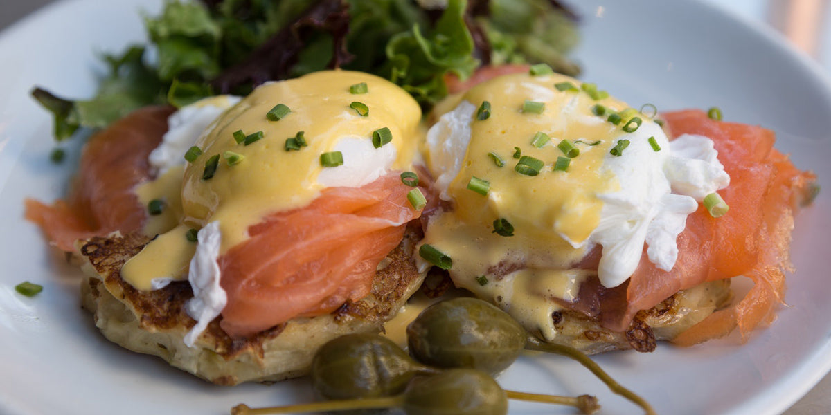 smoked salmon eggs Benedict healthy breakfast idea