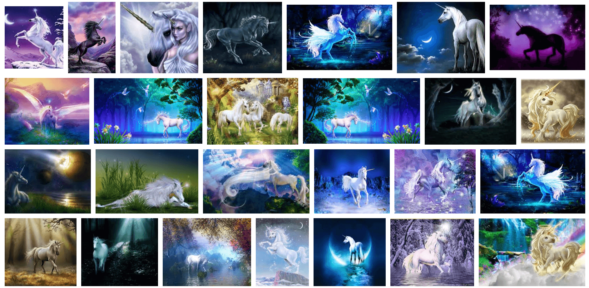 La Vie en Orange screenshot of Google Image Search results for "fantasy unicorn" taken on January 30, 2017.