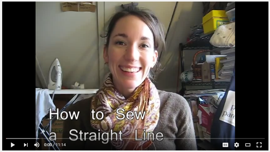 YouTube video tutorial:  how to sew a straight line