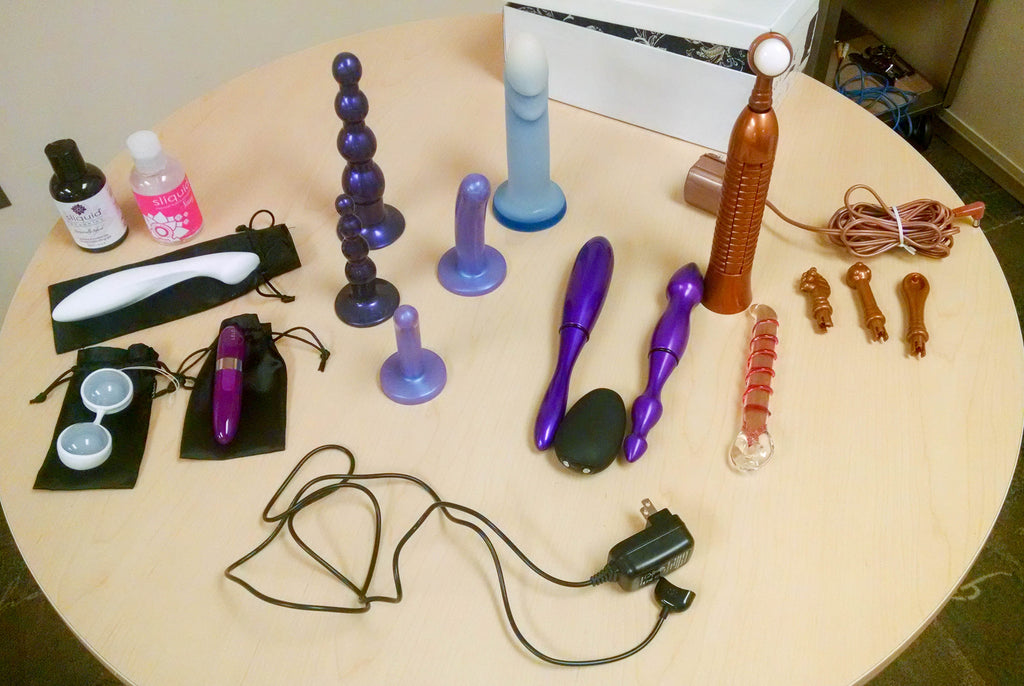 A selection of Lucia's sex toy collection