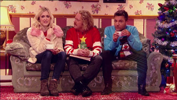 Keith Lemon wearing the Lighted Christmas Tree Jumper