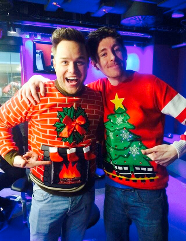 Olly Murs in Flashing Fireplace Christmas Jumper