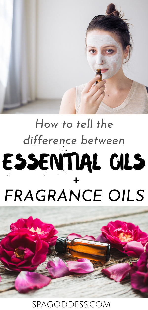 How to tell the difference between essential oils and fragrance oils. Learn more +get natural skin care tips + tricks on the SpaGoddess Apothecary Blog
