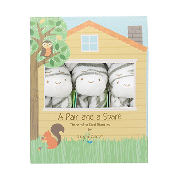 Angel Dear Kids accessories Grey Zebra Pair and a Spare Blankies - Ever Simplicity