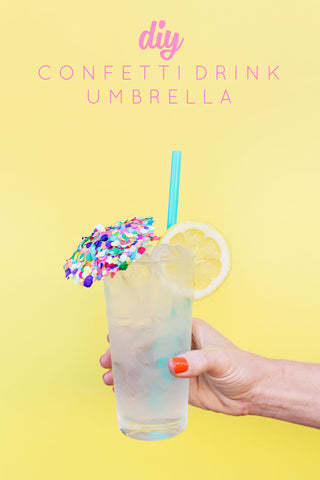 DIY Confetti Drink Umbrellas