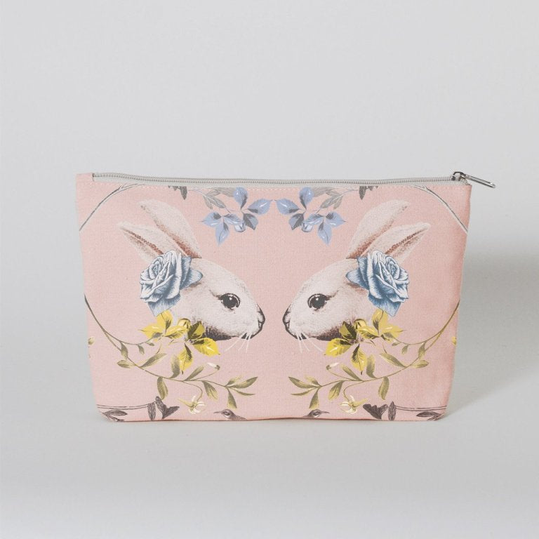 Rabbit & Roses Canvas Pouch