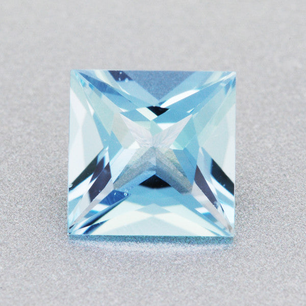 0.78 Carat Loose Princess Cut Fine Sky Blue Aquamarine  