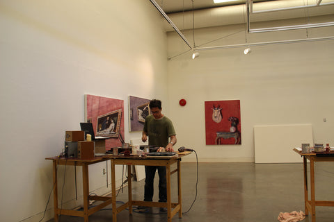 Canadian Artist Neil McClelland in his studio