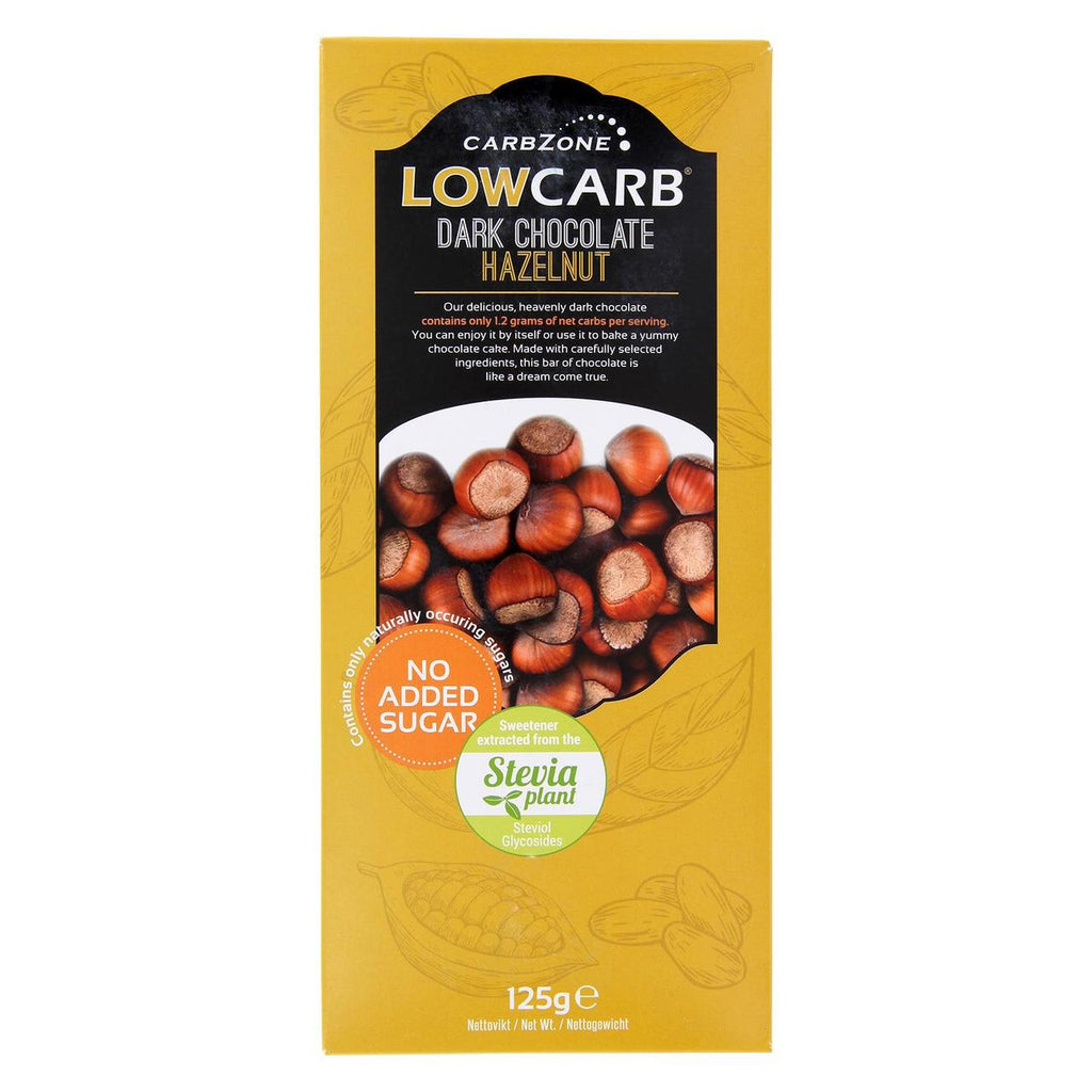 Carbzone Low Carb Dark Chocolate Hazelnut 100g British Online 7196