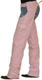 Pink Leather Motorcycle Chaps With Mesh Lining