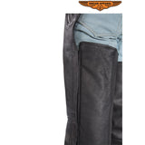 Mens Leather Chaps With Removable Liner & 3 Pockets