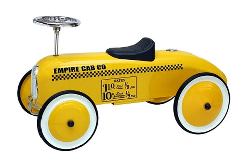 Kids Yellow Taxi Scootster Foot to Floor Ride on Toy Steel Made