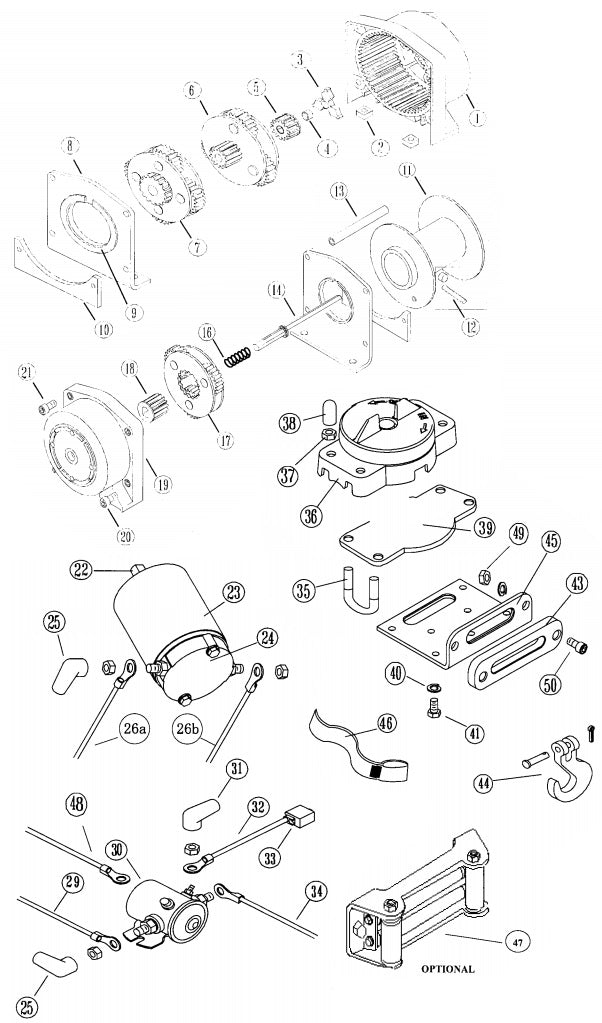 WARN A2000 and A2500 Winch Parts