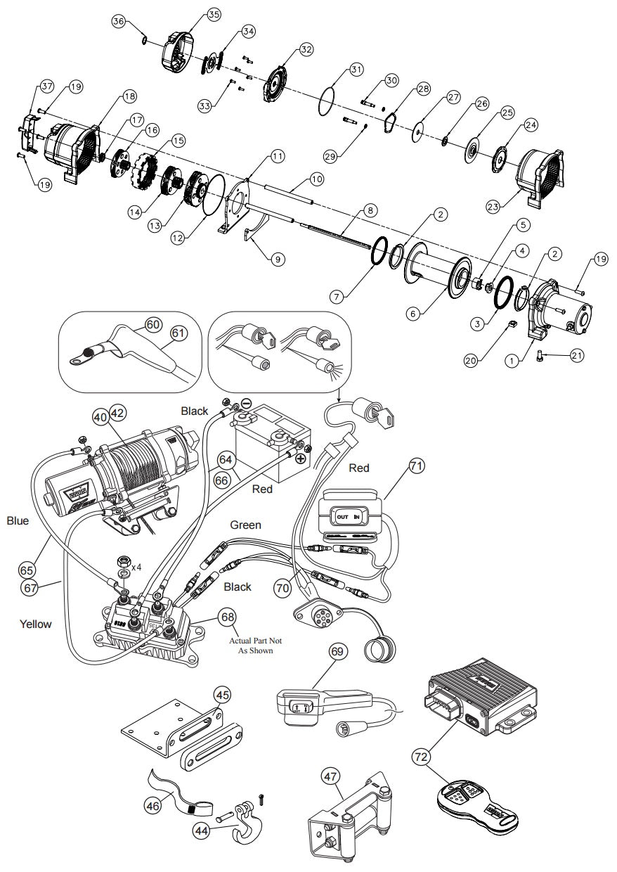 WARN XT-40 and RT-40 Winch Parts