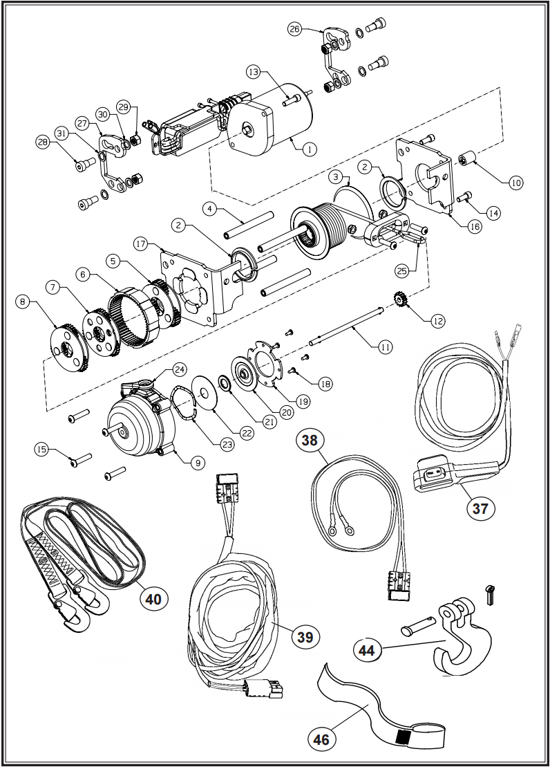 WARN XT-RT 15 Winch Parts