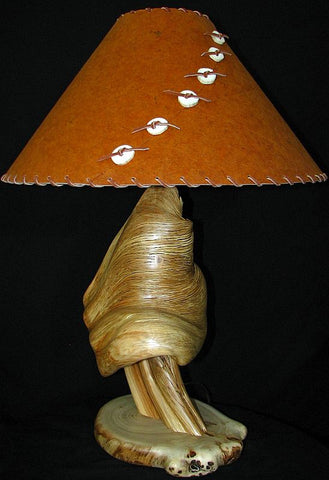 handmade juniper wood table lamp