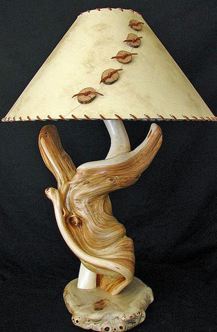 unique log table lamps