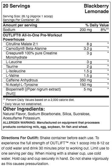 Nutrex Outlift Pre Workout 