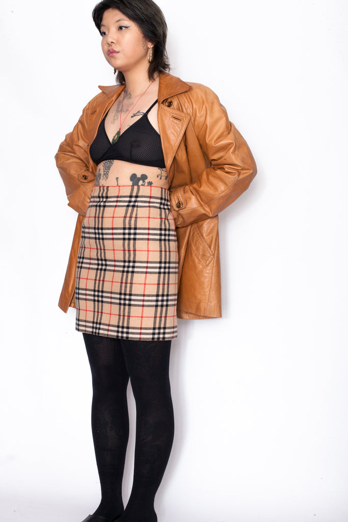 Vintage 90s Burberry-Like Pencil Skirt 