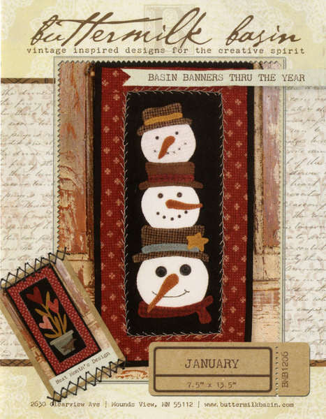 Basin Banners thru the Year January Stacked Snowmen