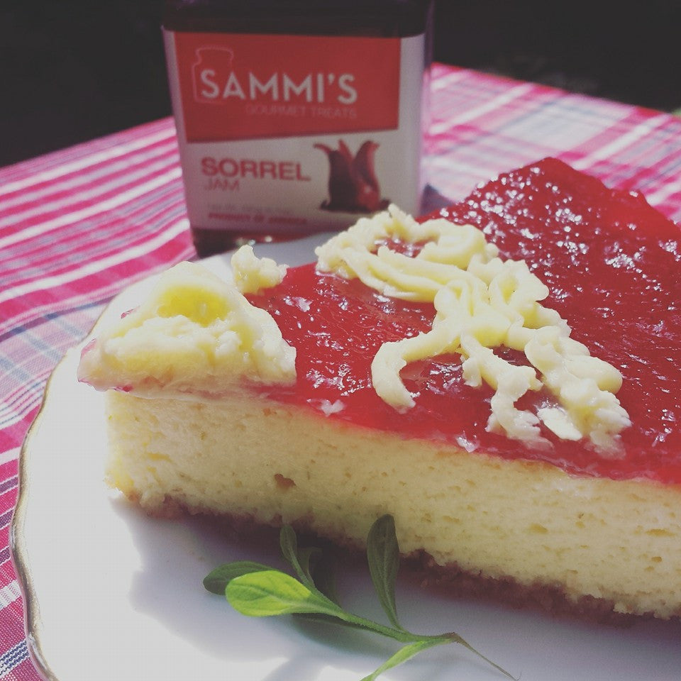 Cheesecake with Sorrel Jam Topping â€