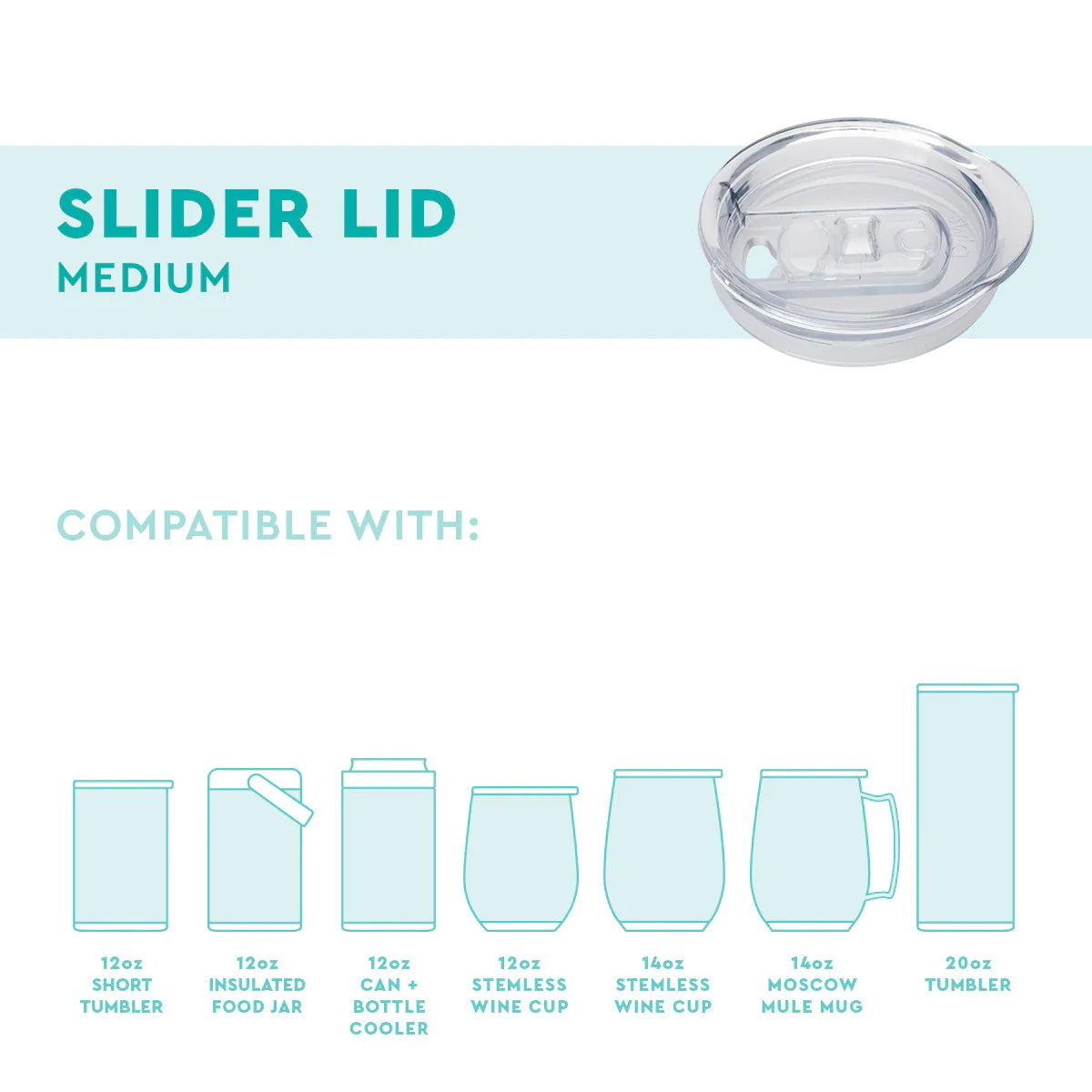 Slider Lid for Short Tumblers