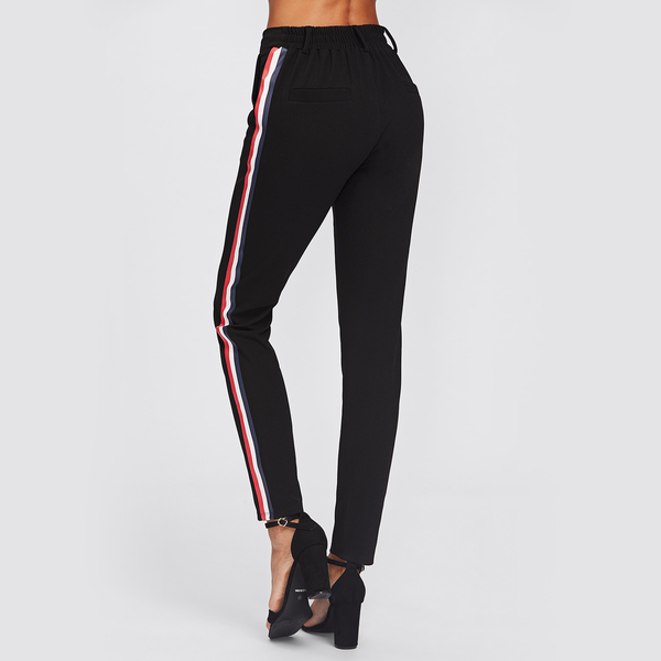 skinny pants with side stripe