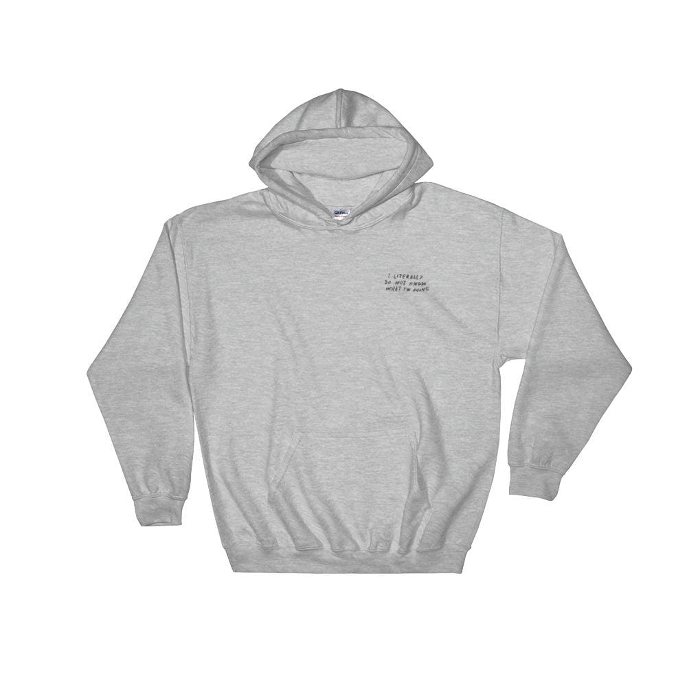 grey embroidered hoodie