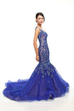Anrini Polim - Buy: Royal Blue Mermaid Lace Gown-The Dresscodes - 3