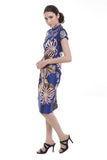 Biyan - Buy: Navy Blue Lotus Mandarin Silk Cheong Sam-The Dresscodes - 2