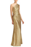 Sale: David Meister Metallic One Shoulder Gown