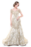 Monica Ivena - Buy: Golden Pearl Jacquard Gown-The Dresscodes - 3