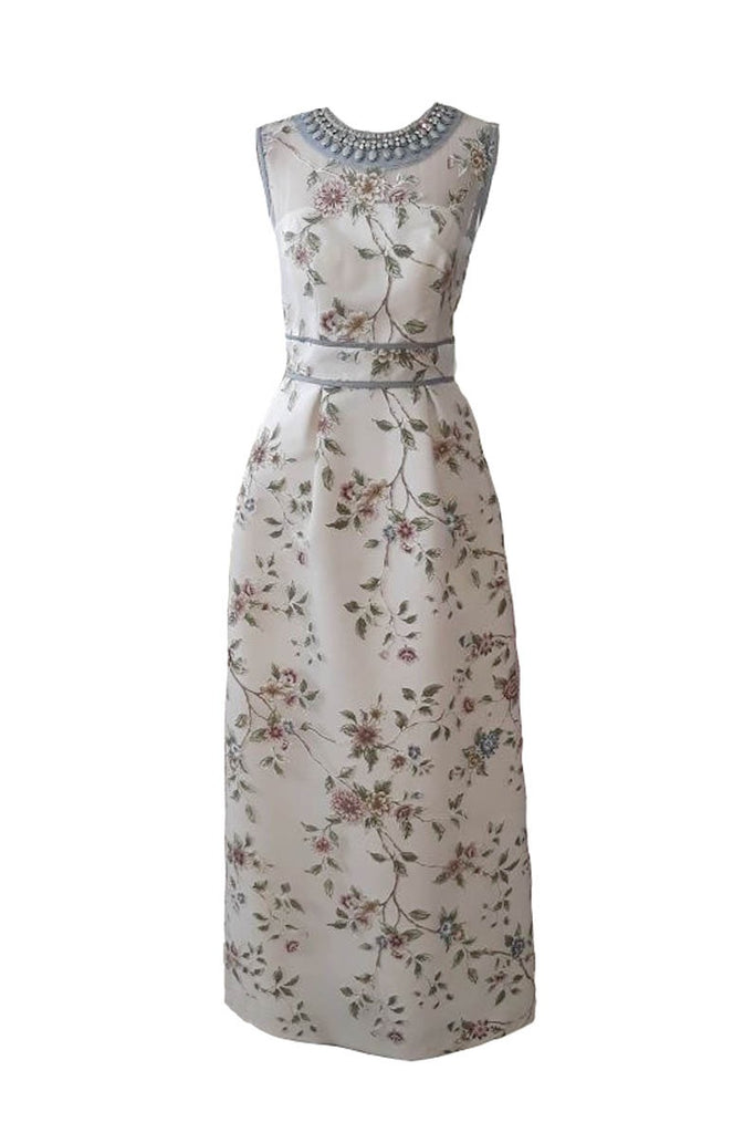 Rent: Votum by Sebastian - Full Flower with Beaded at Neck Dress