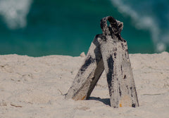 bodysurfing fins on the beach