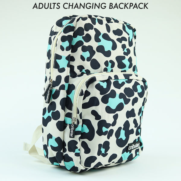 Adults Changing Backpack - Grey/Mint Leopard