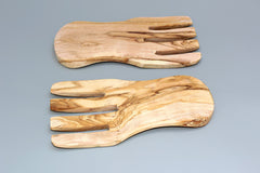 FREE SHIPPING, Olive Wood serving hands / Olive Wood salad mixing serving utensils Set / Wooden Kitchen Cooking Utensils Tools