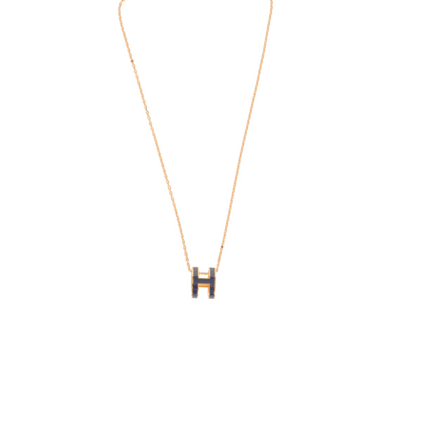 hermes pop h necklace rose gold